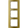 10133046 Рамка B.3 Золото / Полярная белизна 3-постовая вертикальная Berker