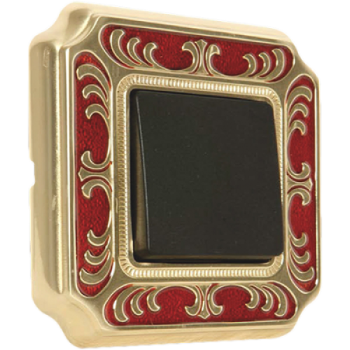 FD01351ROEN Рамка Smalto Italiano Siena Рубиново-красный 1-постовая Fede