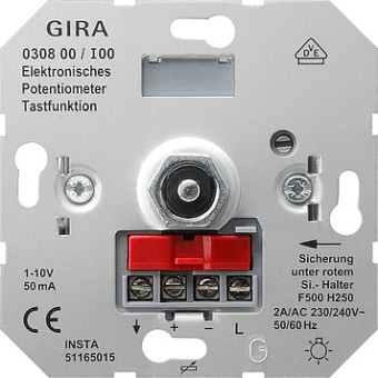 030800 Электронный потенциометер 10V с функцией кнопочного выключателя Gira