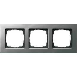 0213205 Рамка E22 Сталь 3-постовая, заподлицо Gira