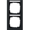 110209 Рамка установочная с полем для надписи E2 Черный матовый 2-постовая Gira