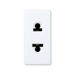 27438-34 Розетка двухполюсная без заземления, евро-американский стандарт, 16А 250В, Simon 27, белый