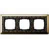 0213672 Рамка Classix Art Латунь / Черный 3-постовая Gira