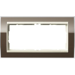 1002761 Рамка без перегородки Event Clear Коричневый / Кремовый 2-постовая Gira