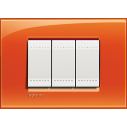 LNA4802OD Рамка LivingLight Квадрат Оранжевый 2-модульная Bticino