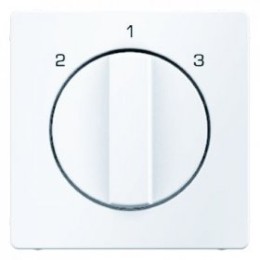 10846089 Центральная панель с вращающейся ручкой для 3-уровневого выключателя цвет: полярная белизна, с эффектом бархата без 0-положения, Q.1 Berker