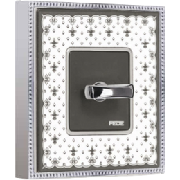 FD01471NECB Рамка Belle Epoque Porcelain Черный / Хром 1-постовая Fede