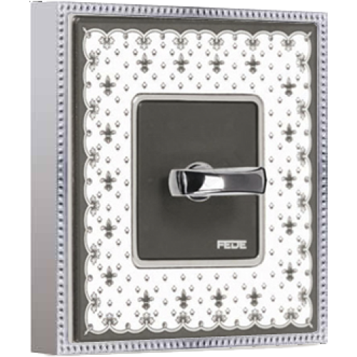 FD01471NECB Рамка Belle Epoque Porcelain Черный / Хром 1-постовая Fede