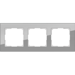 WL01-Frame-03 Рамка на 3 поста (серый,стекло) Favorit Werkel a030777