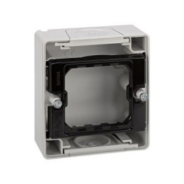 4400751-035 Основание под 1-местную рамку, IP55, открытый монтаж, 75*84*33мм, Simon 44 Aqua, серый