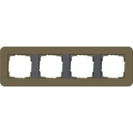 0214426	 Рамка с антрацитовой подложкой E3 Умбра / Антрацит 4-постовая Gira