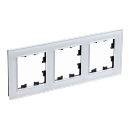 ATN320103 Рамка тройная Schneider Electric Atlasdesign Nature, белое стекло