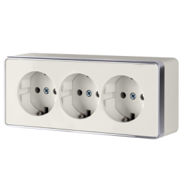 WL15-02-05 Розетка тройная с заземлением и шторками Gallant (слоновая кость) Gallant Werkel a041180