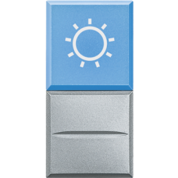 HC4038LA/12 Axolute Кнопка AXIAL с рассеивателем и символом, 1Р, голубой с символом "лампа", 12 В~, 10 А Bticino