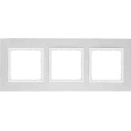 10136914 Рамка B.7 Полярная белизна, алюминий 3-постовая Berker