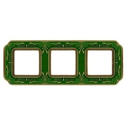 FD01363VEEN Рамка Smalto Italiano Firenze Emerald green 3-постовая Fede