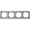 021433 Рамка установочная E2 Нержавеющая сталь 4-постовая Gira