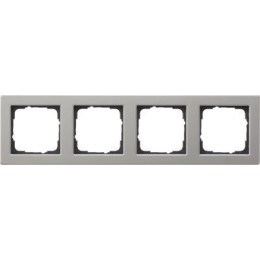 021433 Рамка установочная E2 Нержавеющая сталь 4-постовая Gira