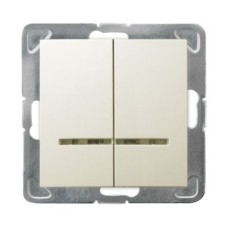 Ospel Impresja Бежевый Выключатель 2-клавишный с подсветкой, без рамки LP-2YS/m/27 Ospel Impresja Бежевый Выключатель 2-клавишный с подсветкой, без рамки LP-2YS/m/27