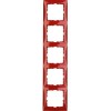 10158962 Рамка S.1 Красный с блеском 5-постовая вертикальная Berker