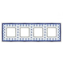 FD01474AZCB Рамка Belle Epoque Porcelain Blue lys / Bright chrome 4-постовая гор/верт. Fede