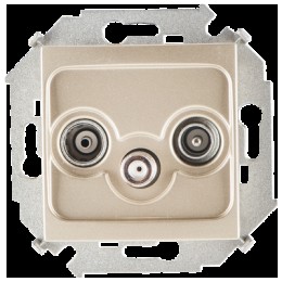 1591466-034 Розетка R-TV-SAT одиночная, винтовой зажим, шампань Simon 15