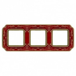 FD01353ROEN Рамка Smalto Italiano Siena Ruby red 3-постовая Fede