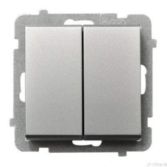 Ospel Sonata Серебро матовое Выключатель кнопочный 2-ой, без рамки LP-17R/m/38