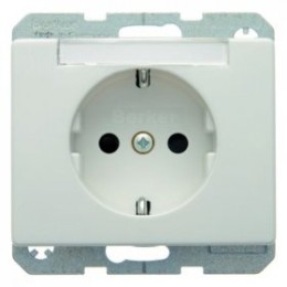47380069 Штепсельная розетка SCHUKO с полем для надписей цвет: полярная белизна, с блеском Arsys Berker