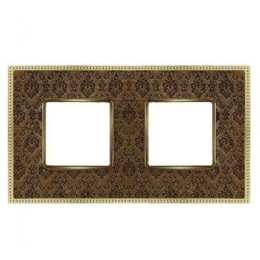 FD01442DBOB Рамка Belle Epoque Tapestry Decorbrass / Bright gold 2-постовая гор/верт. Fede