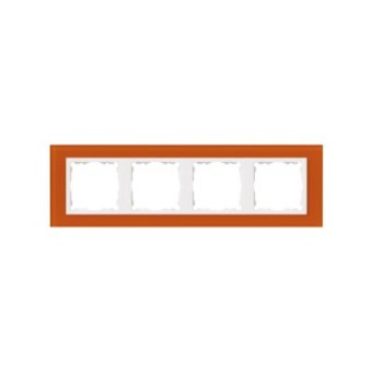82647-65 Рамка декоративная, 4 поста, Simon 82 Nature, Стекло, оранжевый-белый