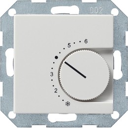 039703 Терморегулятор с переключающим контактом на 24V/10 (4)A белый глянец Белый Gira