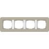 0214418	 Рамка с белой подложкой E3 Светло-бежевый / Белый 4-постовая Gira