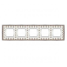 FD01475MACB Рамка Belle Epoque Porcelain Brown LYS / Bright chrome 5-постовая гор/верт. Fede