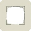 0211417	 Рамка с белой подложкой E3 Песочный / Белый 1-постовая Gira
