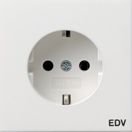 0458112 Розетка с заземляющими контактами EDV Белый Gira F100