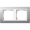 0212326 Рамка Event Алюминий / Белый 2-постовая Gira