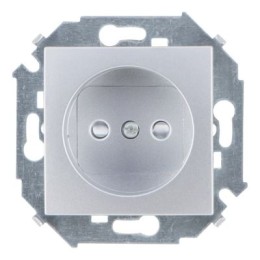 1591444-033 Розетка без заземления со шторками, 16А 250В, винтовой зажим, алюминий Simon 15