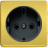 FD04335OR-M Обрамление розетки 2К+З черный, цвет Real Gold FEDE