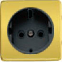 FD04335OR-M Обрамление розетки 2К+З черный, цвет Real Gold FEDE