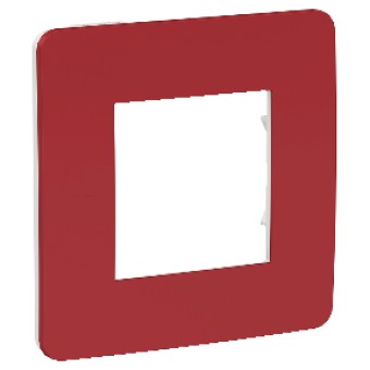 NU280213 Рамка Unica Studio Color Красный / Белый 1-постовая Schneider Electric