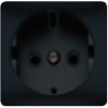 FD16731-M Накладка розетки 2К+З защита от детей, цвет Черный FEDE