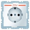 47436049 Штепсельная розетка SCHUKO с оттиском цвет: полярная белизна, с эффектом бархата с оттиском "ZSV", цвет: оранжевый, Q.1 Berker