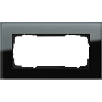 100205 Рамка без перегородки Esprit Черное стекло 2-постовая Gira