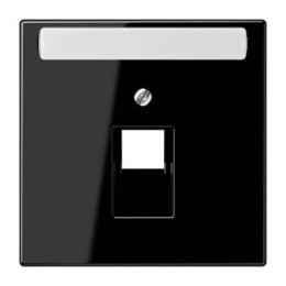 LS969-1NAUASW LS 990 Черный Накладка 1-ой наклонной ТЛФ/комп розетки с полем для надписи Jung LS серия