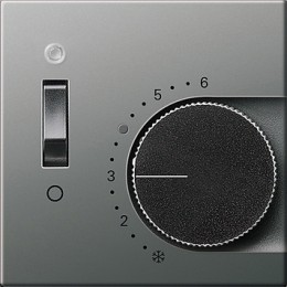 149220 Крышка для термостатов с поворотной ручкой, выключателем и контр. лампой Сталь Gira E22