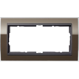 1002768 Рамка без перегородки Event Clear Коричневый / Черный 2-постовая Gira