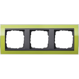 0213748 Рамка Event Clear Зеленый / Черный 3-постовая Gira