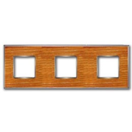 FD01313OCB Рамка Vintage Wood OAK / bright chrome 3-постовая Fede