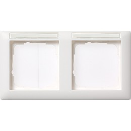 109203 Рамка Standard 55 Белый глянцевый, с полем для надписи 2-постовая Gira